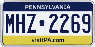 PA license plate MHZ2269
