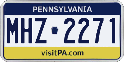 PA license plate MHZ2271