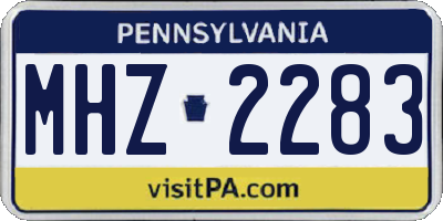 PA license plate MHZ2283