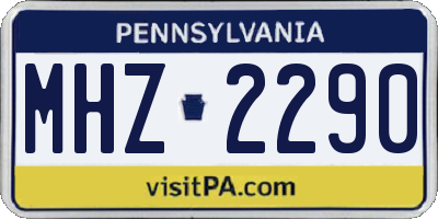 PA license plate MHZ2290