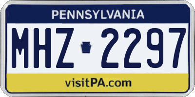 PA license plate MHZ2297