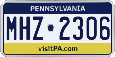 PA license plate MHZ2306