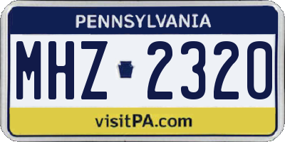 PA license plate MHZ2320