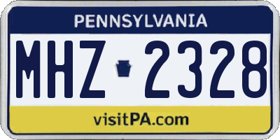 PA license plate MHZ2328