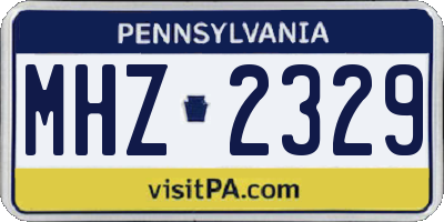 PA license plate MHZ2329