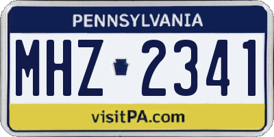 PA license plate MHZ2341