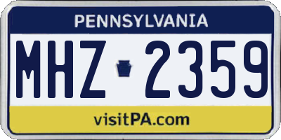 PA license plate MHZ2359