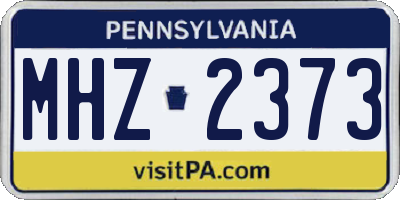 PA license plate MHZ2373