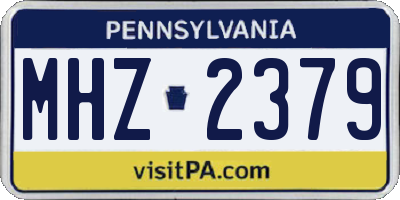 PA license plate MHZ2379