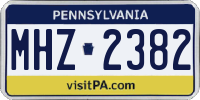 PA license plate MHZ2382