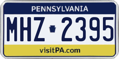 PA license plate MHZ2395