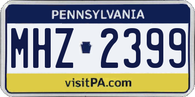 PA license plate MHZ2399