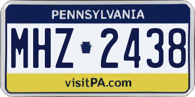PA license plate MHZ2438