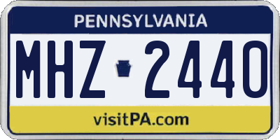 PA license plate MHZ2440
