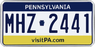 PA license plate MHZ2441