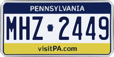 PA license plate MHZ2449