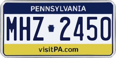 PA license plate MHZ2450