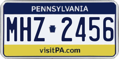 PA license plate MHZ2456