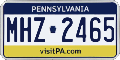 PA license plate MHZ2465