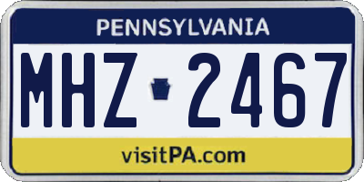 PA license plate MHZ2467