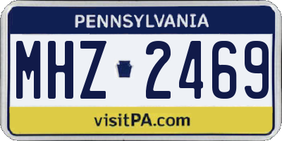 PA license plate MHZ2469