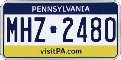 PA license plate MHZ2480