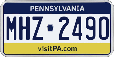 PA license plate MHZ2490