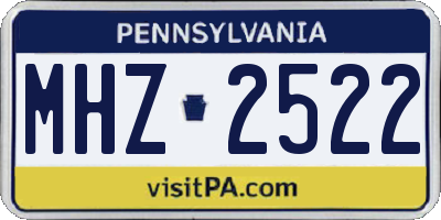 PA license plate MHZ2522