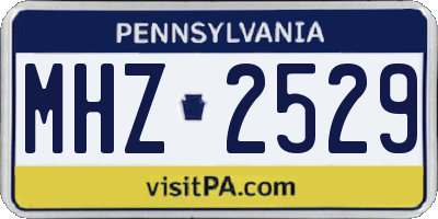 PA license plate MHZ2529