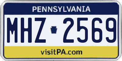 PA license plate MHZ2569