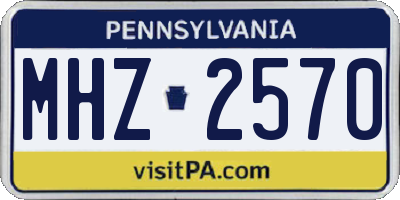 PA license plate MHZ2570