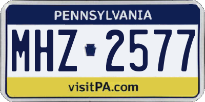 PA license plate MHZ2577