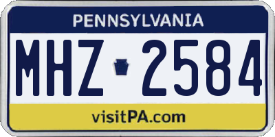 PA license plate MHZ2584