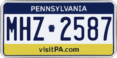 PA license plate MHZ2587