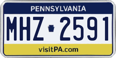 PA license plate MHZ2591