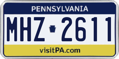 PA license plate MHZ2611
