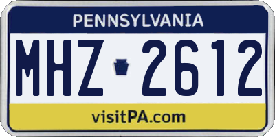 PA license plate MHZ2612