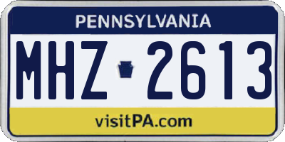 PA license plate MHZ2613