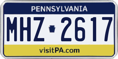 PA license plate MHZ2617
