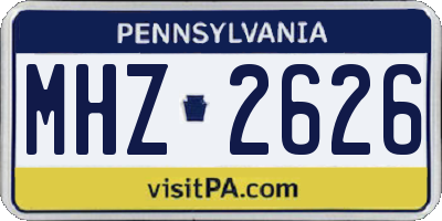 PA license plate MHZ2626