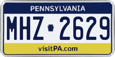 PA license plate MHZ2629