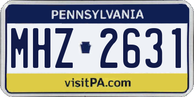 PA license plate MHZ2631