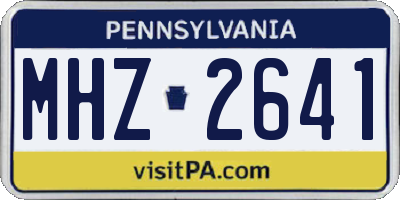 PA license plate MHZ2641