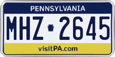 PA license plate MHZ2645
