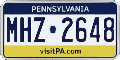 PA license plate MHZ2648