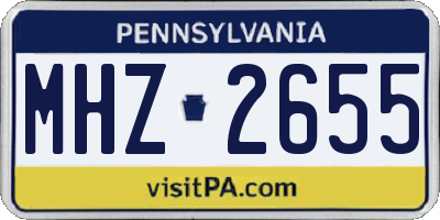PA license plate MHZ2655