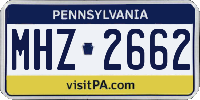 PA license plate MHZ2662
