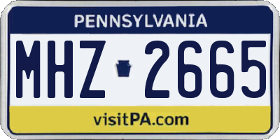 PA license plate MHZ2665