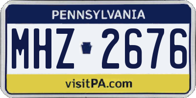 PA license plate MHZ2676
