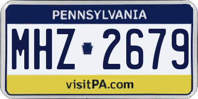 PA license plate MHZ2679